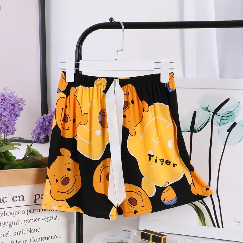 

Women's Shorts Cartoon Pants Cute In Summer 2021 Sleepwear Cotton 100% Pajamas Sleep Bottoms Lounge Wear Wide Soft Lounge Style
