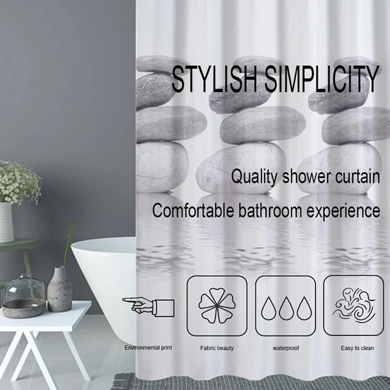 3D печать водонепроницаемый ванная занавеска s Настоящее толстое покрытие