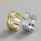 QMCOCO Серебряный Цвет Простой Модный кольцо Креативный дизайн многослойная обмотка линии геометрической формы ручной работы для женщин ювелирные изделия для вечеринок подарки