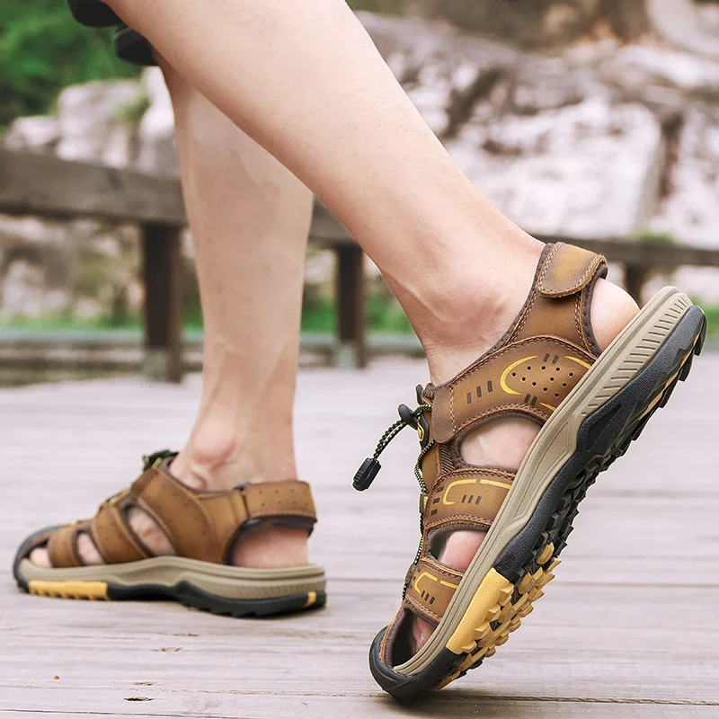 

Мужская дышащая обувь; zapatos on homme; zapatillas sandalia; Повседневные Дышащие сандалии; Удобная мужская обувь в римском стиле