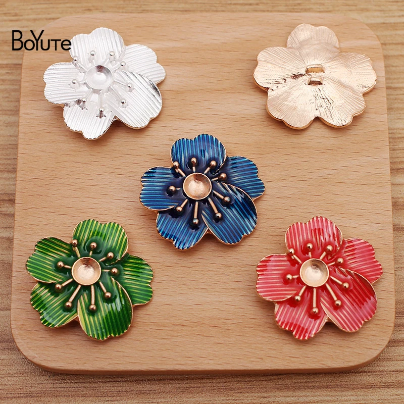 

BoYuTe (20 Pieces/Lot) 34MM Alloy Flower Materials Factory Supply Handmade DIY Jewelry Making Accessories