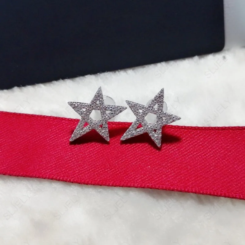 Женские серьги гвоздики из стерлингового серебра 925 пробы с микро кубическим