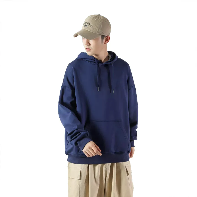 

Autumn Winter Casual Men Warm Fleece Pullover Hoodie Loose Solid Male Streetwear Harajuku Hoodies Mens Sweatshirts Hooded Tops