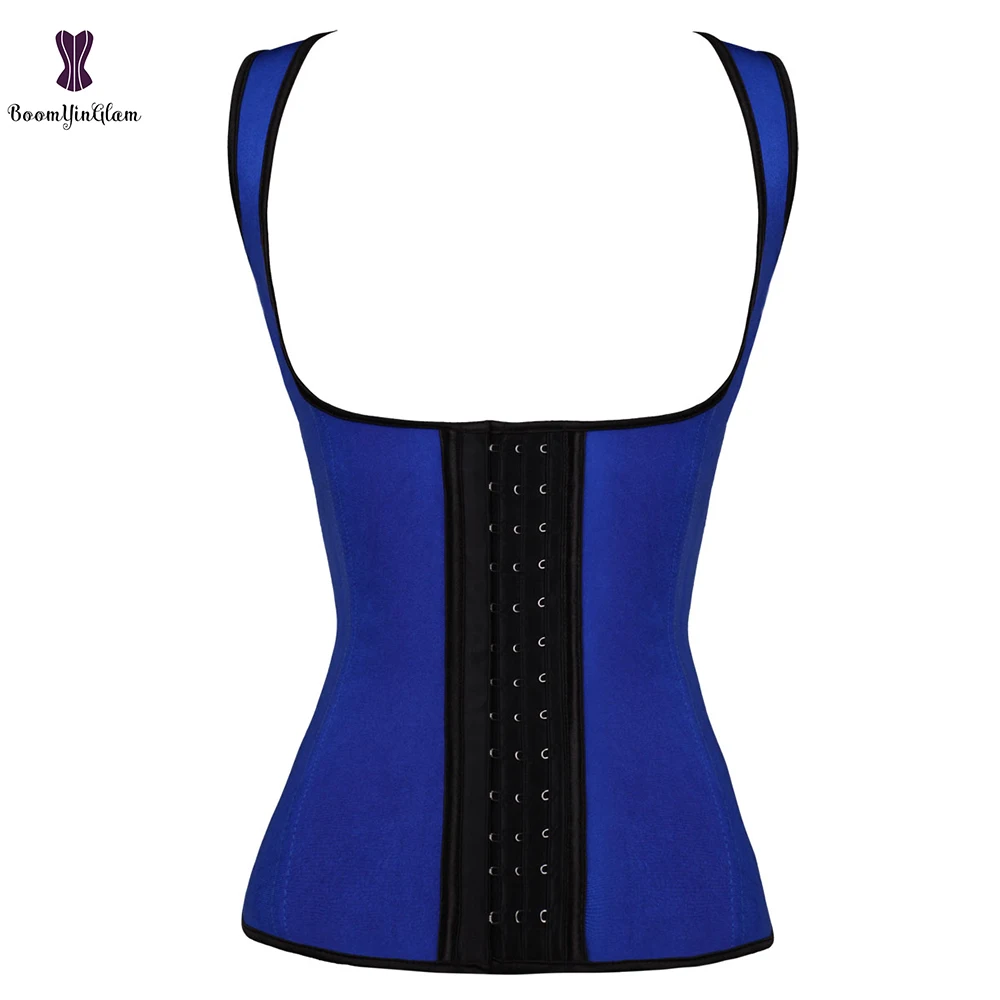 

Spiral Steel Boned Latex Corset Vest Underbust Push Up Firm Korset Waist Bustier Basques XS-6XL Body Slim Corselet #886