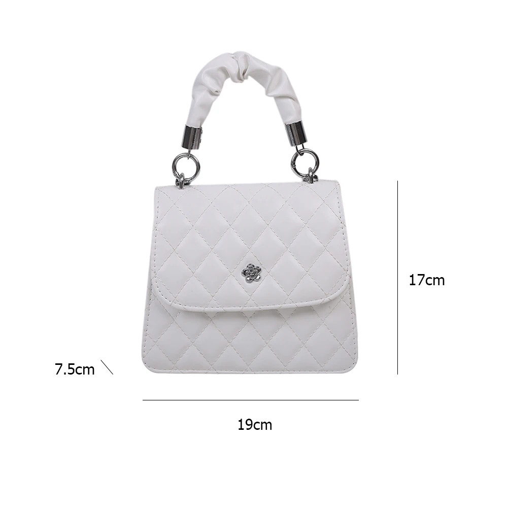 

Fashion Solid Color Women Shoulder Handbag Pleated Handle PU Totes Crossbody Bag Popular Simple Female Daily Messenger Bags 2021