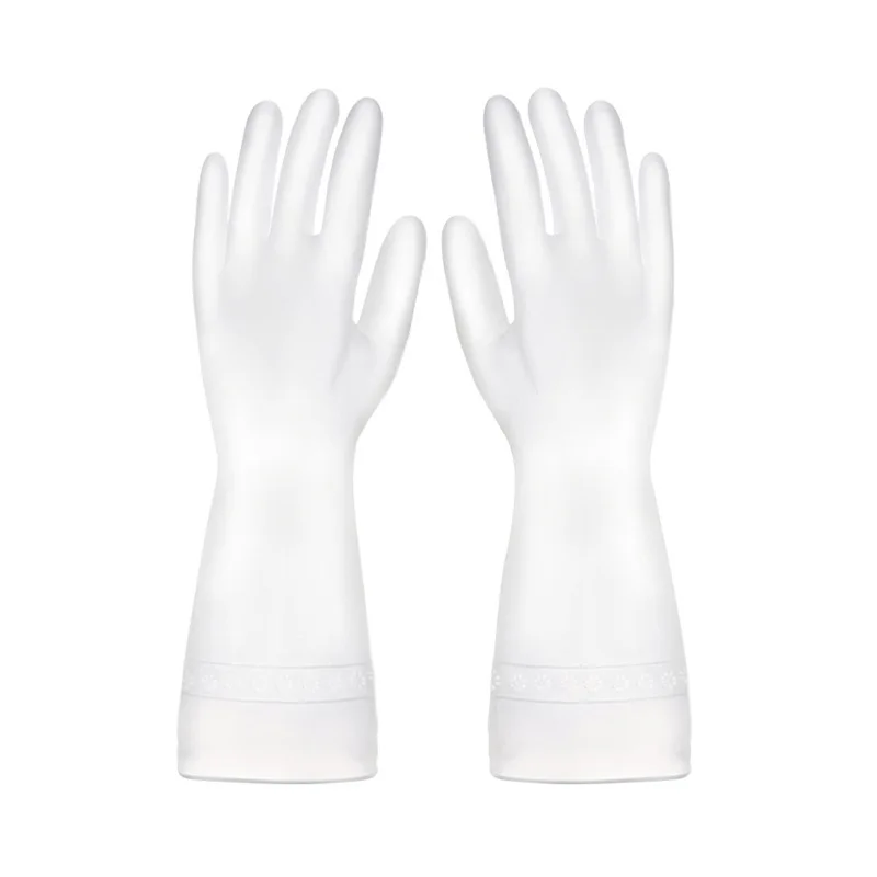 

1Pair Thick Household Waterproof Housework Gloves Kitchen Cleaning Transparent Rubber Latex Gloves Laundry Dishwashing Gloves
