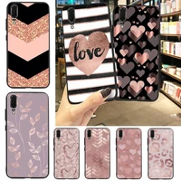 gold rose love heart phone case for huawei p20 p30 p40 lite pro p smart 2019 mate 10 20 lite pro nova 5t