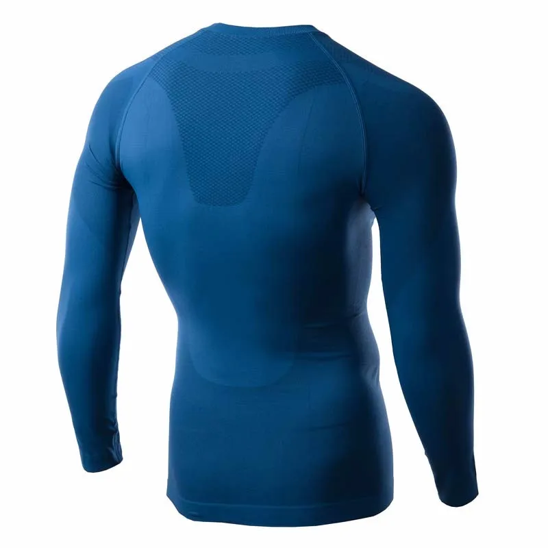 Брендовая компрессионная рубашка 2016 модная синяя мужская приталенная стильная