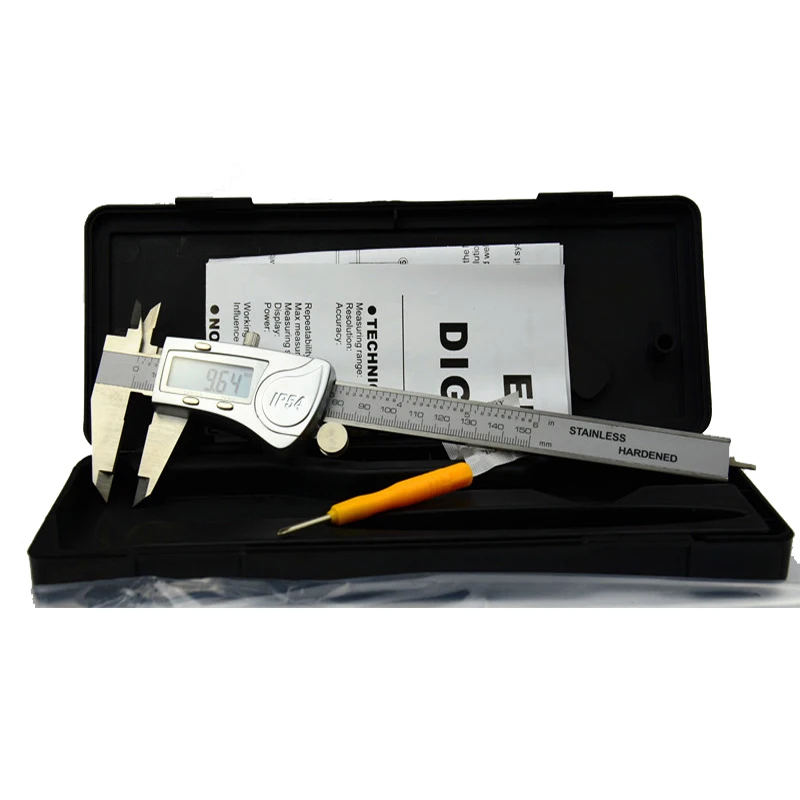Высокая точность IP54 Водонепроницаемый цифровой штангенциркуль 0 150 мм/0 01 6 дюймов