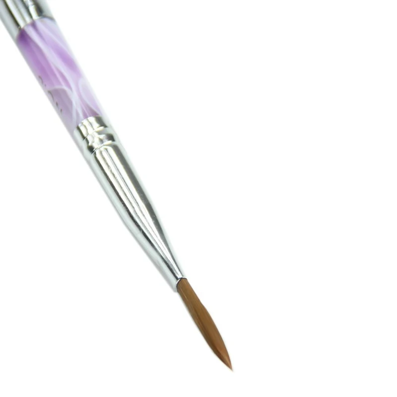 № 8 фиолетовый дизайнерским украшением из Алюминий полюс Nail Art кисти для рисования ручка Нейл-арт строитель для обучения нанесению акрила 17,5 см