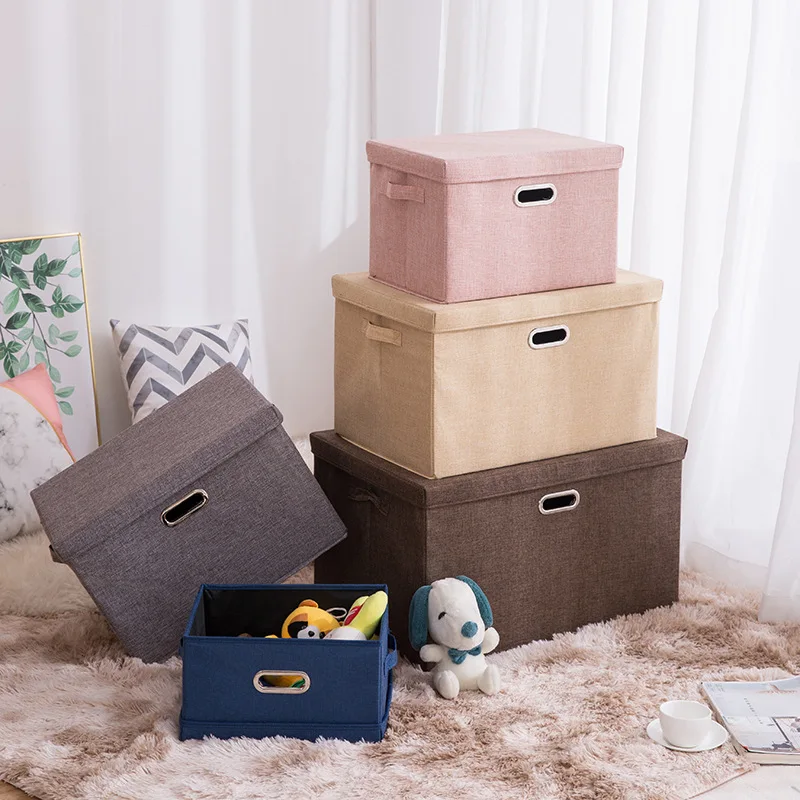 Складная Большая коробка для хранения из хлопка и льна детская игрушка