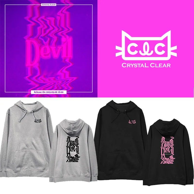 KPOP CLC Devil альбом толстовка с капюшоном в стиле хип-хоп Повседневная Свободная одежда с капюшоном пуловер печатные толстовки с длинными рукавами WY1144