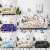 marble stretch sofa covers furniture protector polyester love seat couch cover for living room 1234 seater arm chair cover