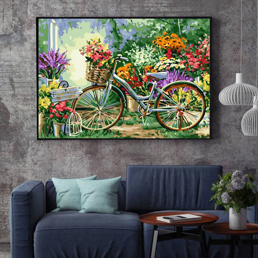 Цветная краска с тигром по номерам украшение дома живопись маслом набор для