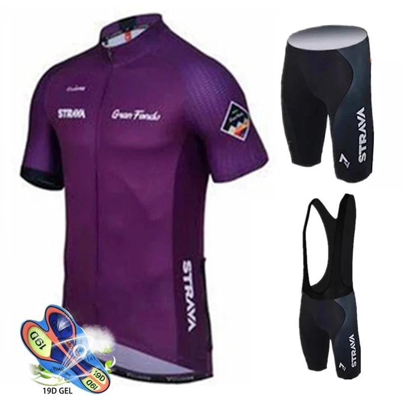 2020 STRAVA Cycling Jersey Set Men's Style Short Sleeves Clothing Sportswear Outdoor Mtb Ropa Ciclismo Bike Kit | Спорт и