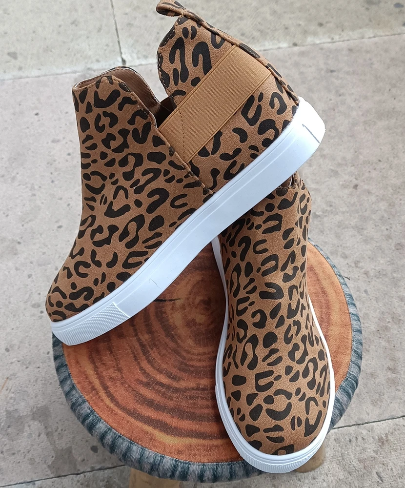 Кеды женские с леопардовым принтом парусиновые кроссовки на плоской подошве без