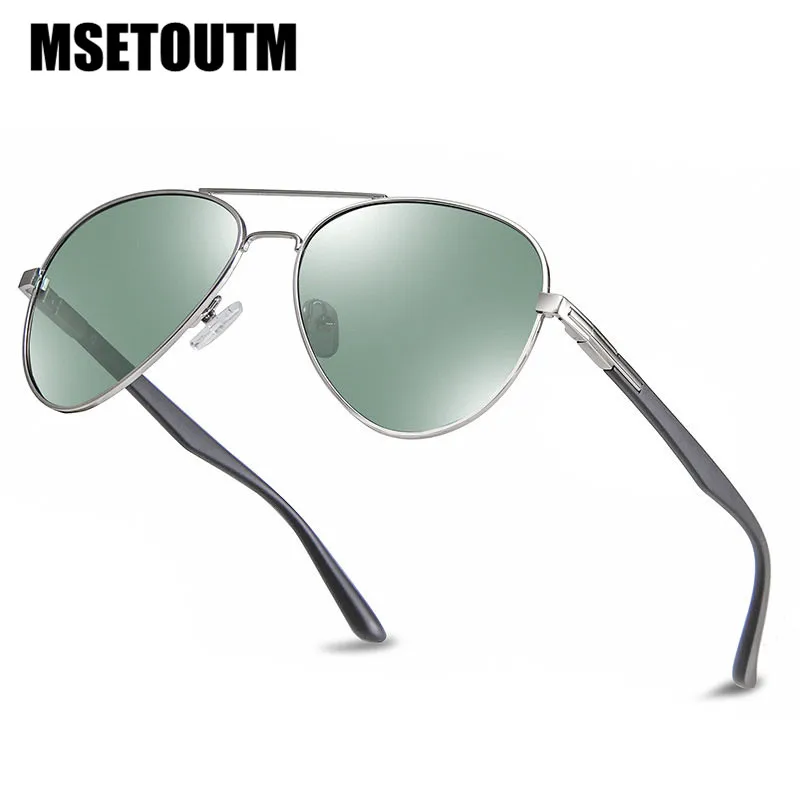 Мужские поляризованные солнцезащитные очки MSETOUTM классические металлические