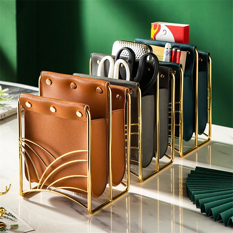 Кожаный стеллаж для хранения подставка газет дома гостиной всякой всячины пульт