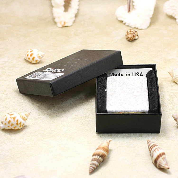 

Genuine Zippo oil lighter copper windproof White lacquer cigarette Kerosene lighters Gift With anti-counterfeiting code