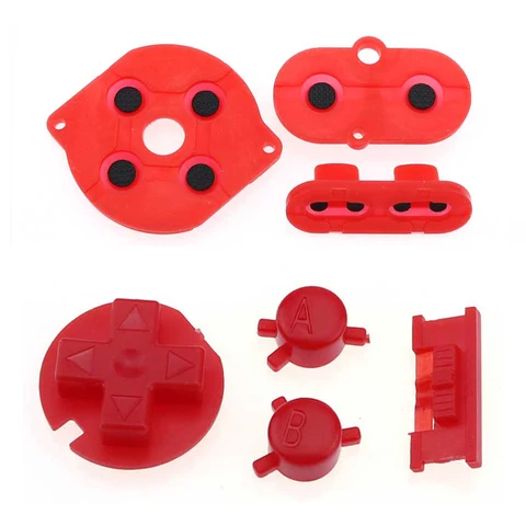 JCD силиконовая Детская Кнопка и цветные пластиковые D-колодки A B кнопки включения и выключения питания клавиатуры для GBC