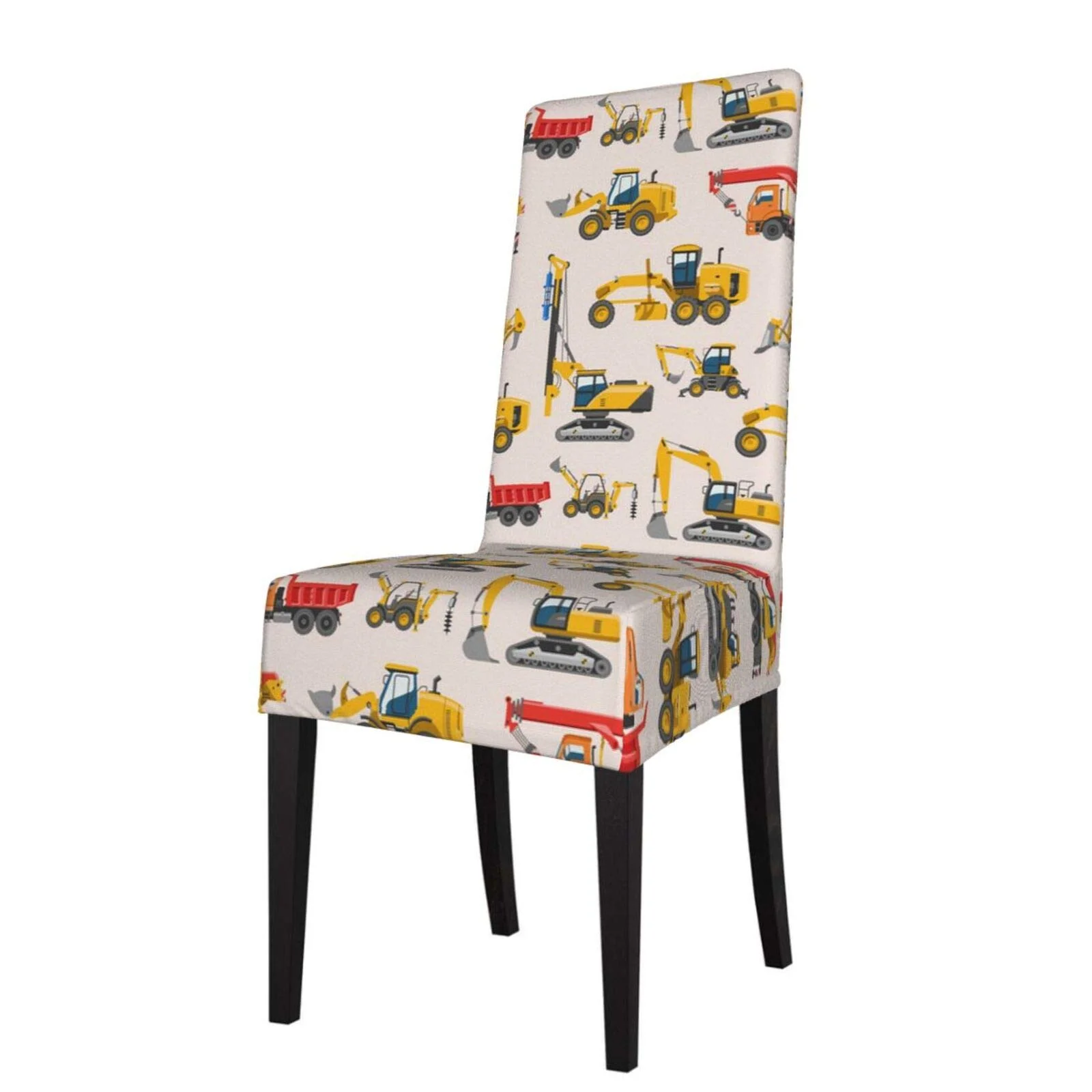 

Elastic soft spandex chair cover detachable excavator engineering vehicle beige restaurant chair cover family hotel party 46*56