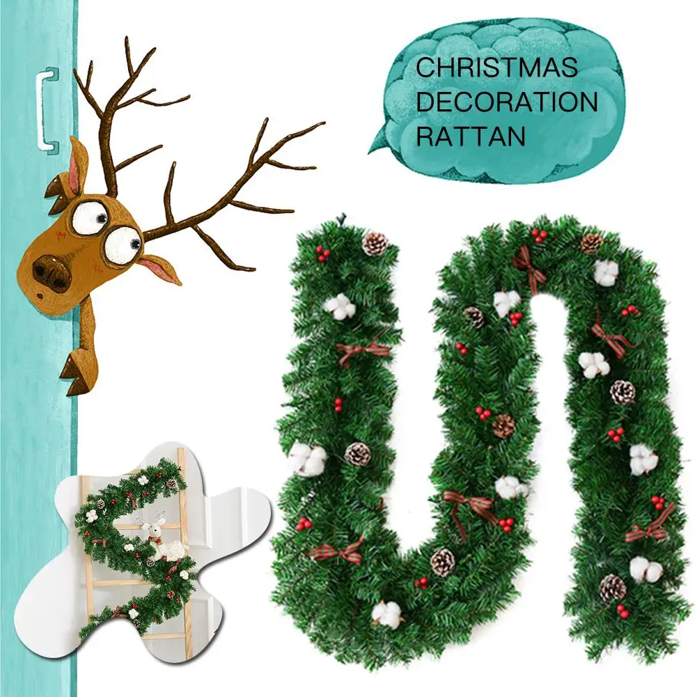 Рождественская гирлянда из ротанга традиционный Рождественский венок подвесной