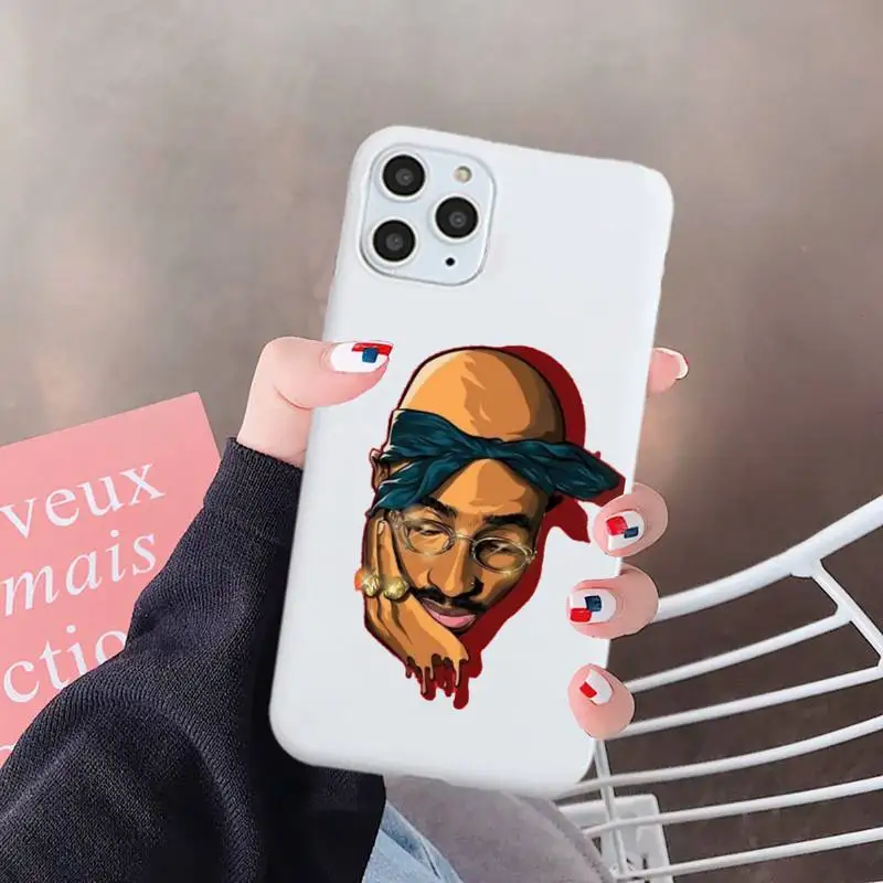 

2Pac Rapper high quality Phone Case Candy Color for iPhone 6 7 8 11 12 s mini pro X XS XR MAX Plus