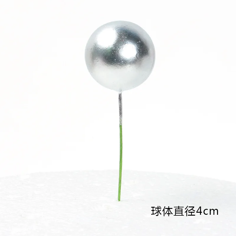 silver 4cm 5pcs Cakelove 5 шт./лот Прекрасный Золотой шар торт Топпер кекс ко дню рождения для украшения детского душа детский день рождения праздничный свадебный сувенир поставки - Цвет: silver 4cm 5pcs