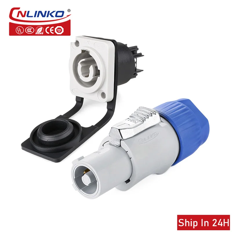 

Cnlinko YF24 waterproof metal connector black quick lock waterproof connector for LED display cable connector