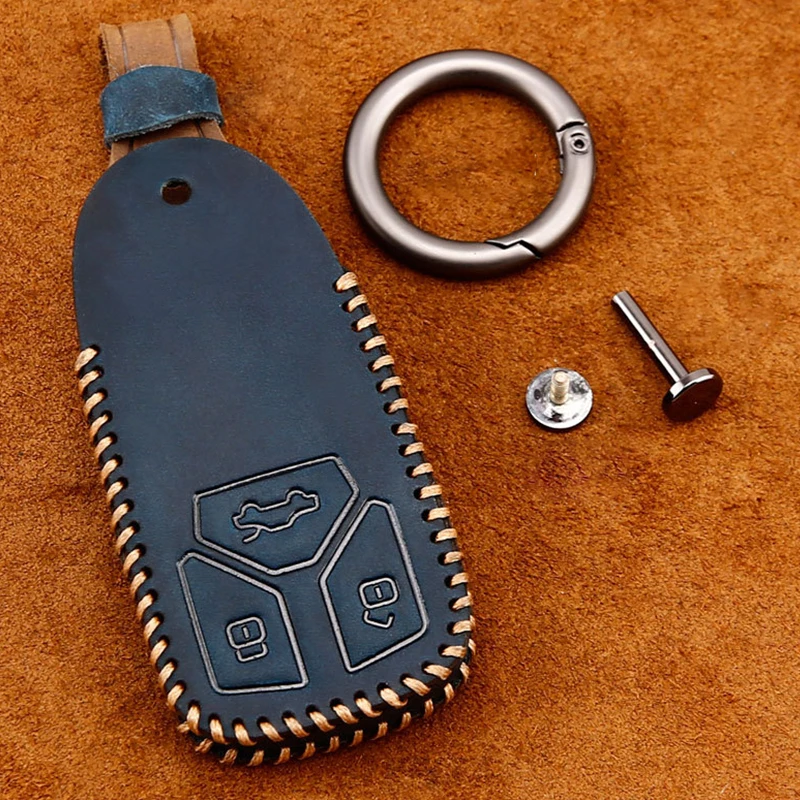 Чехол для автомобильного ключа из натуральной кожи защитный чехол Audi A1 A3 A4 A5 Q7 A6 C5