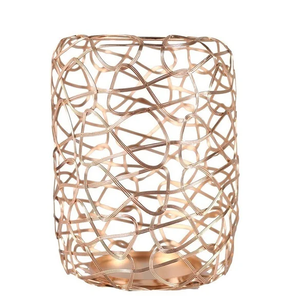 

3Pcs/Set Vintage Candlestick Geometric Golden Iron Candle Holders Home Wedding Candelabra Desk Decoration (without Candle)