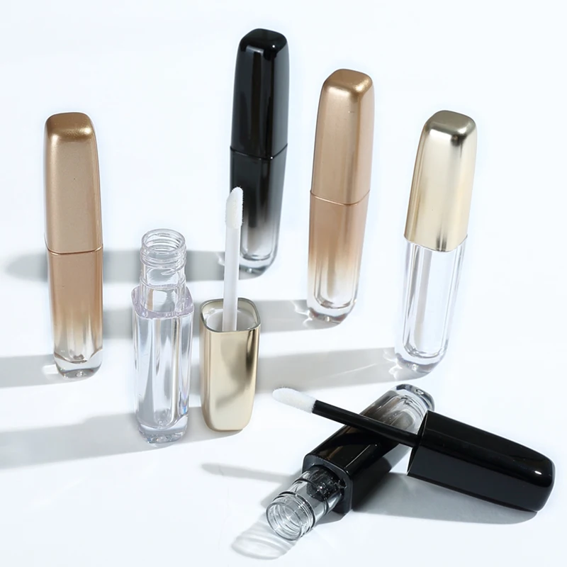Новые 3 5 мл блеск для губ трубки пустой бальзам в бутылке градиент золото/Черная