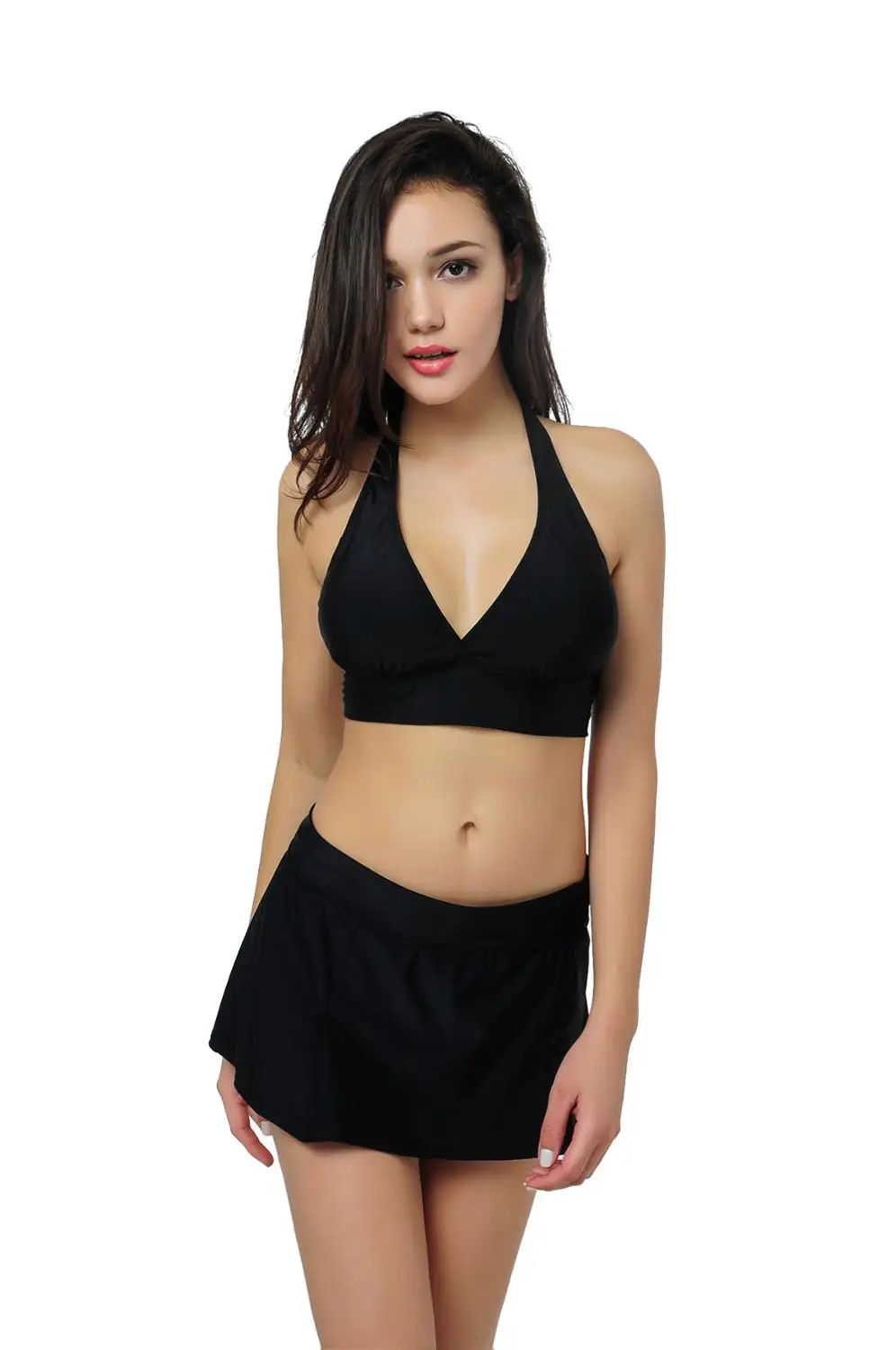 

PERONA Solid Sexy Swimsuit Mini-Skirt Women Beach Wear Vintage Female Swim Skirt Ruffle High Waist Swimwear Bottom 500
