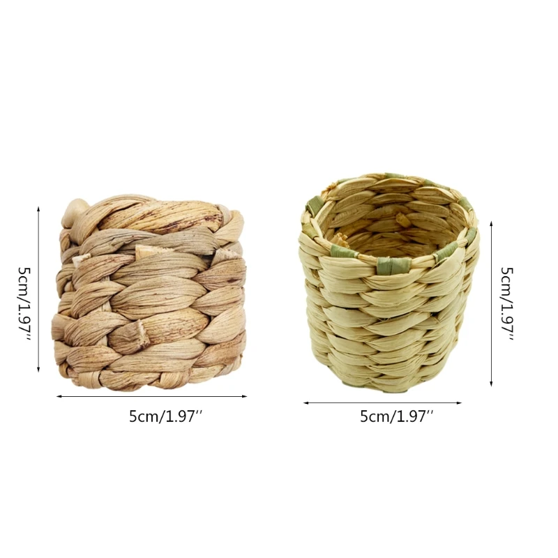 

HX5F Rustic Napkin Rings Set of 6 Handmade Grass Woven Napkin Ring Wedding Home Decor