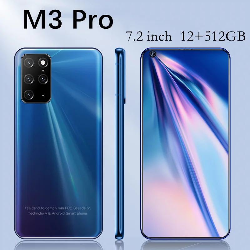 

M3 Pro Smartphone Android 7.2 Inch 12Gb 512Gb 5000Mah Mobile Phones Unlocked 4G 5G 16 + 32Mp Cellular Global Version Mobile