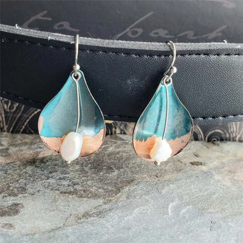 

Vintage Gradient Pearl Dangle Earrings For Women 2021 Trendy Creative Geometric Drop Earrings Female Fashion Jewelry Gift To Her