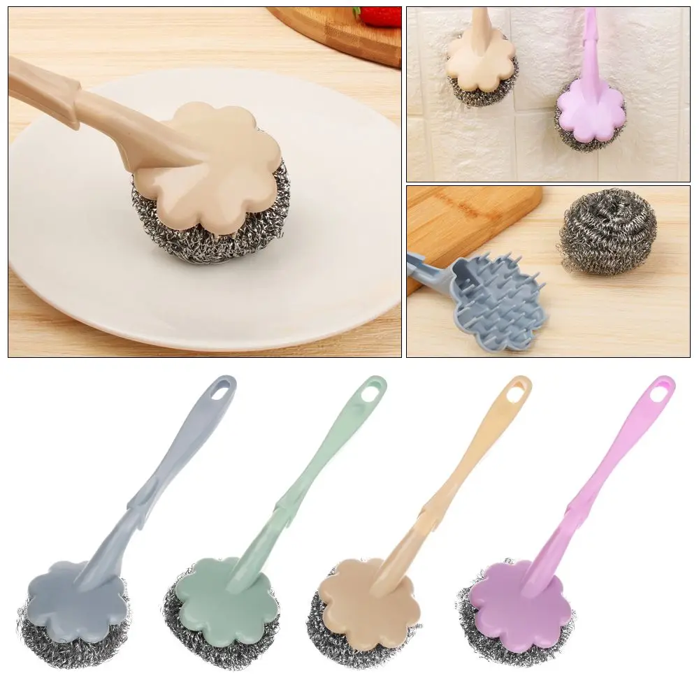 

1Pc Replaceable Wire Ball Cleaning Brush Stainless Steel Dish Scourer Practical Bathroom Clean Tool New Kitchen Accessories
