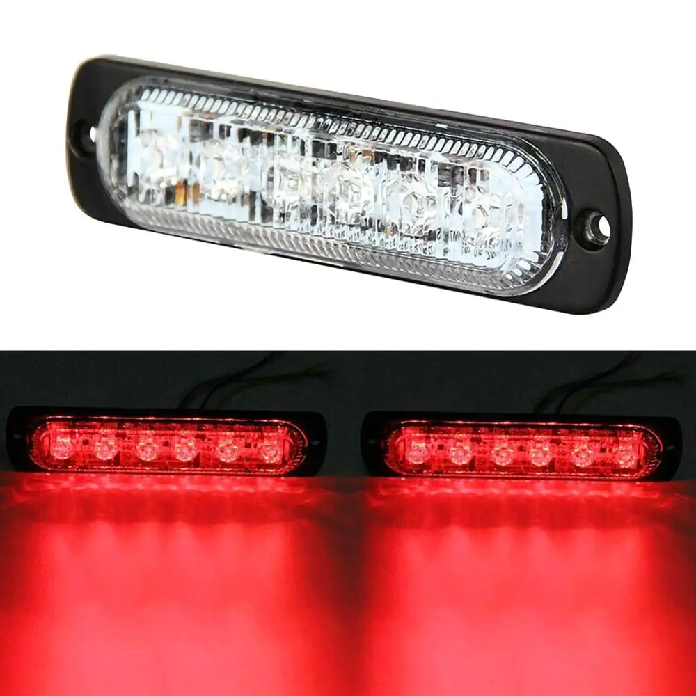 DC 12V красный 4/6/12 светодиодный стробоскоп Предупреждение светильник решетка автомобиля мигающий светильник грузовик Маяк опасности аварийного трафика светильник светодиодный срочно лампа