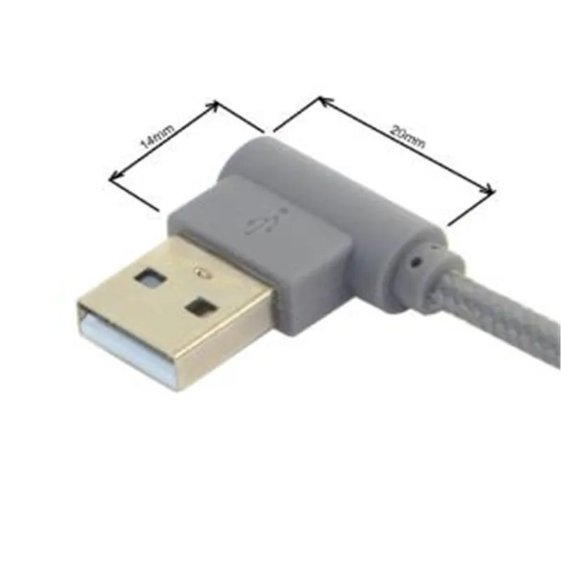 

USB-C 3.1 Type-C to Left Angled 90D USB 2.0 Data Cable with Sleeve for Tablet