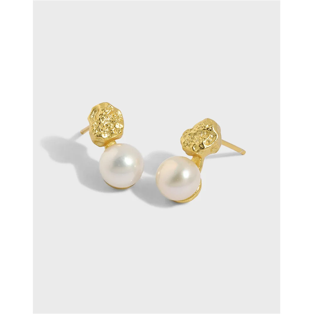 

Sterling Silver Gold Pearl Stud Earring Women Piercing Luxury Jewelry Clips Women Wedding Jewels Crystal 2021 silver