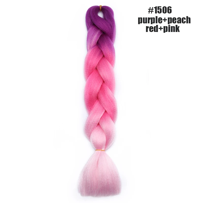 #8 Benahair, 24 дюйма, огромные косички, длинные, Омбре, Джамбо, синтетические косички, вязанные волосы, розовый, фиолетовый, синий, красный, наращивание волос, африканские для женщин - Цвет: #8