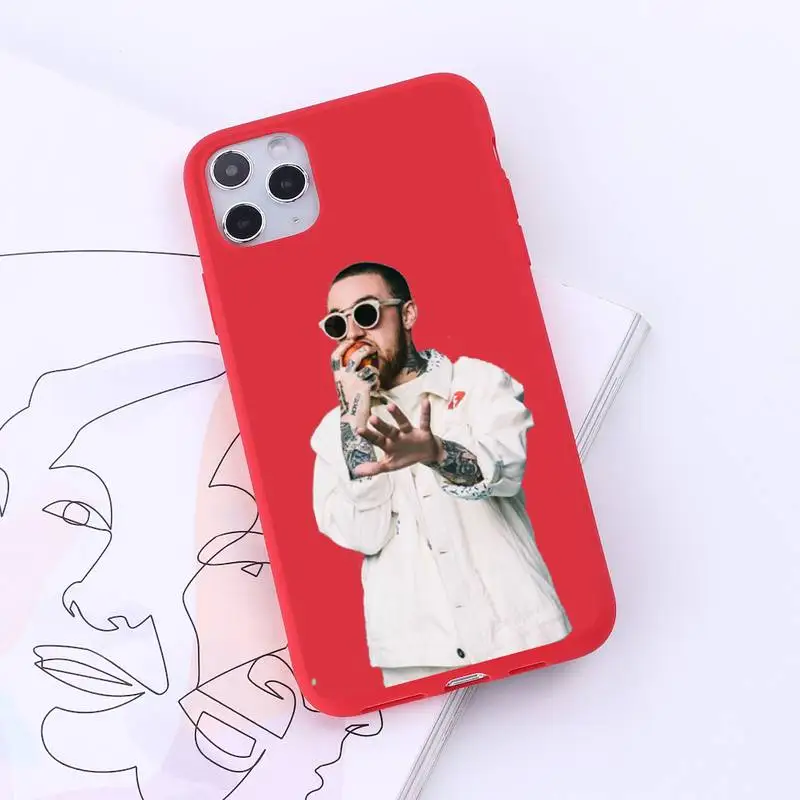 

mac miller Phone Case Red Candy Color for iPhone 6 7 8 11 12 s mini pro X XS XR MAX Plus