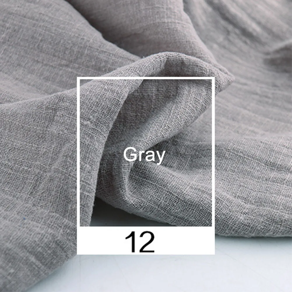 

2m Flax Sweat Absorption Soft Cloth Cotton Linen Fabric Eco Friendly DIY Anti Static Thin Cambric Organic Natural Solid Color