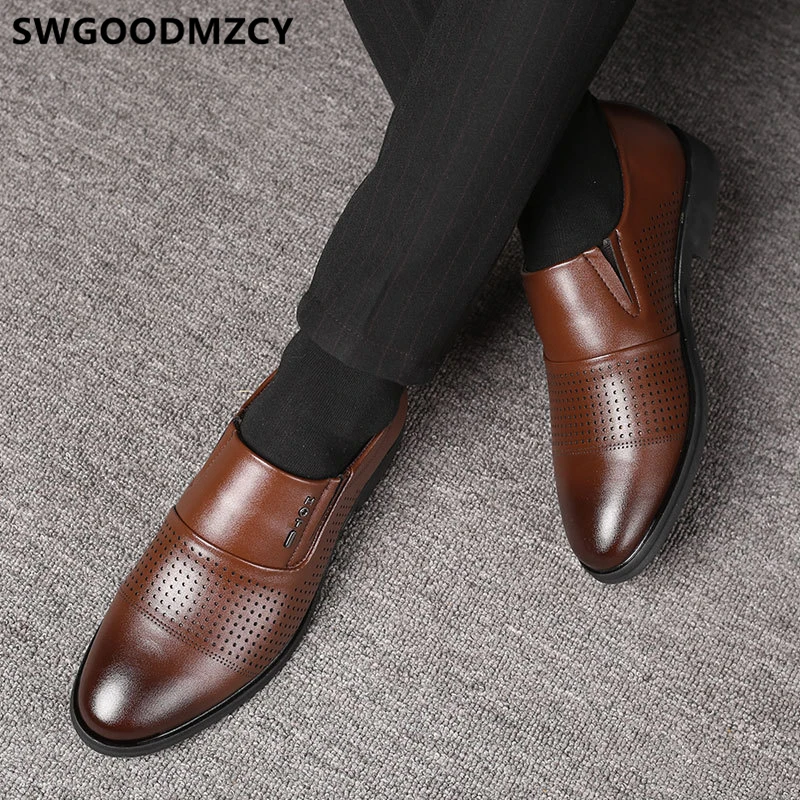 Строгие кожаные туфли для мужчин лоферы офисная обувь мужские классические