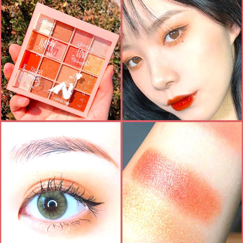 

16 Colors Eye Shadow Palette Matte Pearlescent Fine Powder Multi-color Glitter Shimmer Long Lasting Makeup Eyeshadow