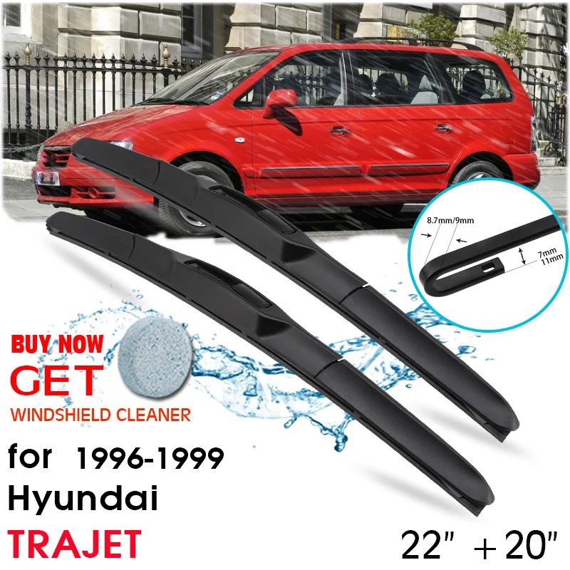 

Автомобильное лезвие лобовое стекло резиновая силиконовая заправка стеклоочистителя для Hyundai TRAJET 1996-1999 LHD / RHD 22 "+ 20" автомобильные аксессуар...