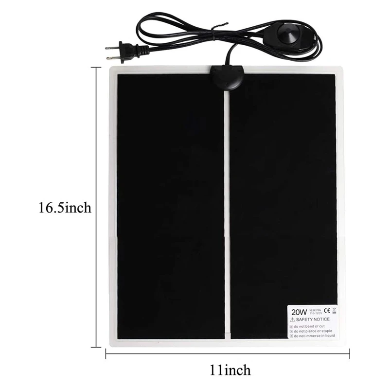 

2 Packs of 20W Reptile Heating Pad Water Tank Heater, Heating Pad for Reptile Water Tank Gl Heater Us Plug