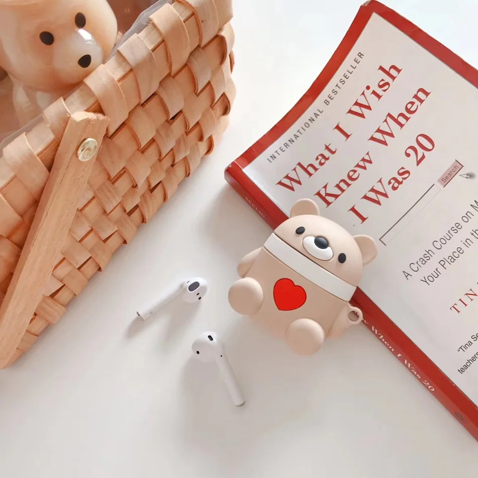 3D Медведь Тыква наушники в форме кота чехол для AirPods силиконовый олень милый мультфильм чехол для Apple Air pods чехол аксессуары коробка - Цвет: 644B