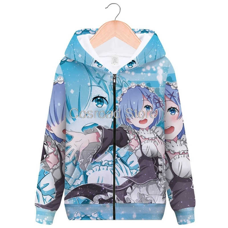 Cosroad Re: zero Косплей толстовки Life in a Different World от Zero с капюшоном на молнии свитера
