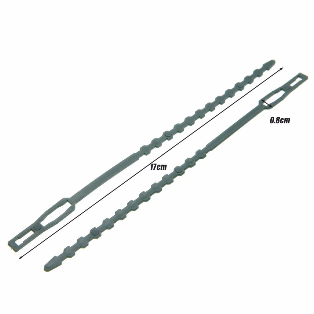 30 шт./лот регулируемые пластиковые кабельные стяжки для растений Многоразовые
